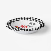 Fast One Red Flame Race Auto 1e Verjaardagsfeest Papieren Kommen (Gebogen)