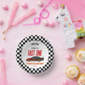 Fast One Red Flame Race Auto 1e Verjaardagsfeest Papieren Kommen (Feest)