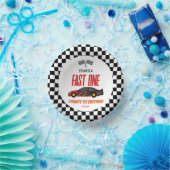 Fast One Red Flame Race Auto 1e Verjaardagsfeest Papieren Kommen (Feest)