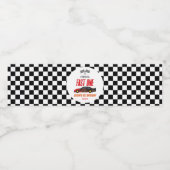 Fast One Red Flame Race Auto 1e Verjaardagsfeest Waterfles Etiket (Enkel label)