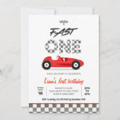 Fast ONE  Red Race Car 1e verjaardag Kaart (Voorkant)