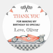 Fast One Red Race Car 1e Verjaardag Stickers (Voorkant)