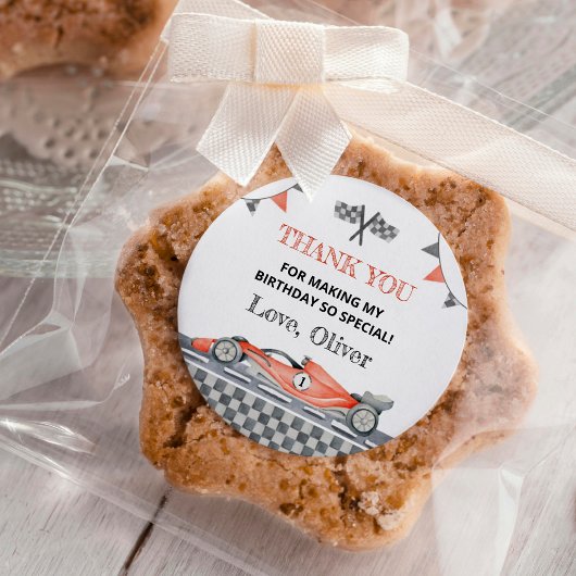 Fast One Red Race Car 1e Verjaardag Stickers