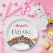 Fast One Red Race Car Birthday Papieren Bordje (Feest)