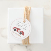 Fast One Red Race Car Boy 1st Birthday Bedankjes Labels (In situ)
