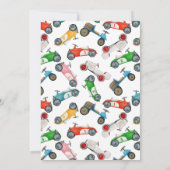 Fast One Red Race Car Boy 1st Birthday Party Kaart (Achterkant)