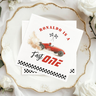 Fast One Red raceauto 1e verjaardag Servet