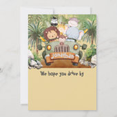 Fast One Wild One Safari Dieren Auto 1e verjaardag Kaart (Achterkant)