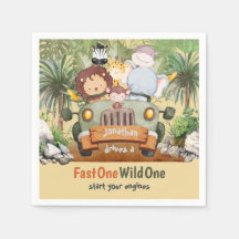 Fast One Wild One Safari Dieren Auto 1e verjaardag