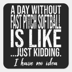 Fast Pitch Softball grappig cadeauidee Vierkante Sticker