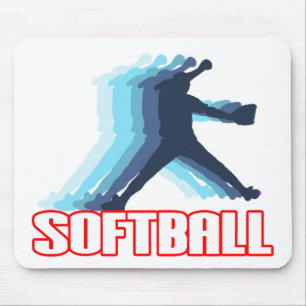 Fast Pitch Softball Silhouette Muismat