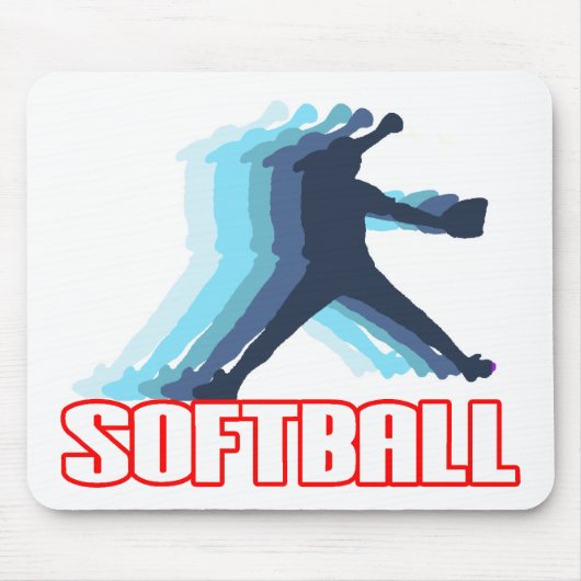 Fast Pitch Softball Silhouette Muismat (Voorkant)