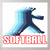 Fast Pitch Softball Silhouette Poster (Voorkant)