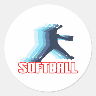 Fast Pitch Softball Silhouette Ronde Sticker