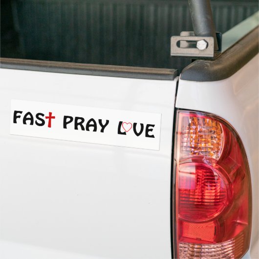 Fast Pray Love Christelijk Bumpersticker (Op Truck)