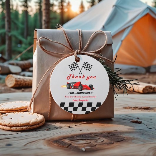 Fast Race Car Boy Bedankt Verjaardag Bedankjes Labels