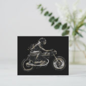 Fast Racing Cafe Racer Motorcyle Rider Briefkaart (Staand voorkant)