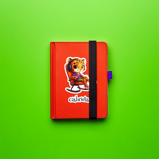 Fast Rocking Cheetah Gepersonaliseerde Vinyl Stick Sticker