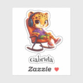 Fast Rocking Cheetah Gepersonaliseerde Vinyl Stick Sticker (Vel)