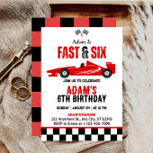 Fast & Six Race Car Boy 6e verjaardagsfeestje Kaart