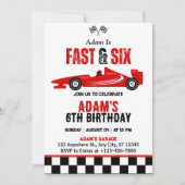 Fast & Six Race Car Boy 6e verjaardagsfeestje Kaart (Voorkant)