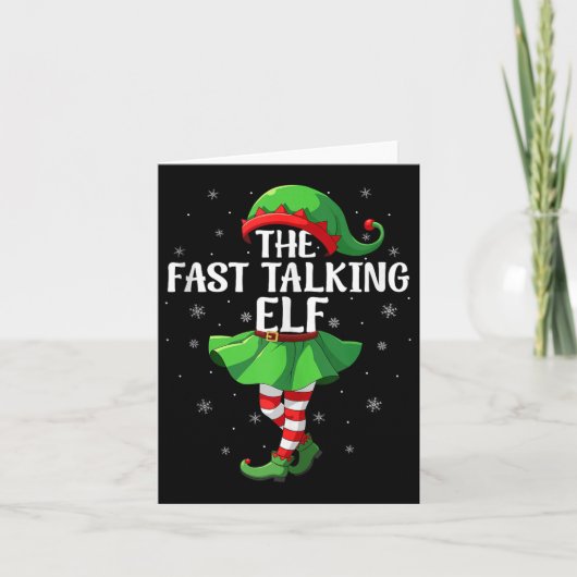 Fast Talking Elf Christmas Girls Women Elf Squad X Kaart (Voorkant)