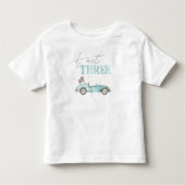 Fast THREE Blue Race Car Verjaardag T-shirt (Voorkant)