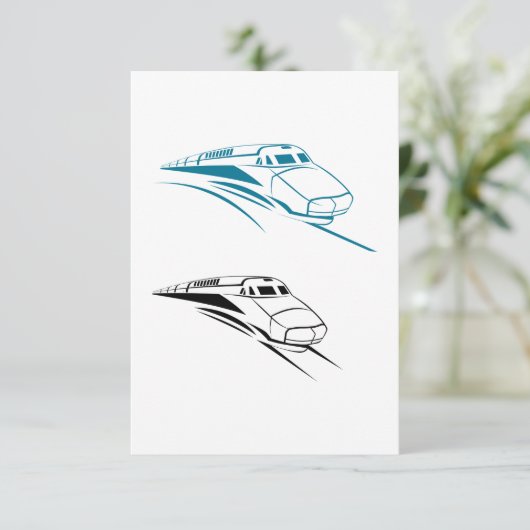 Fast Trains-uitnodigingen Kaart (Staand voorkant)