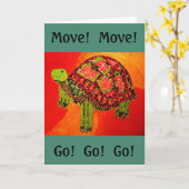 Fast Turtle Wenskaart Kaart (Gele Bloem)