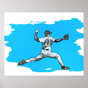 Fastball Baseball Pitcher Poster