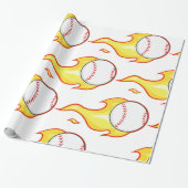 Fastball Flame Baseball Sports Cadeaupapier (Uitgerold)