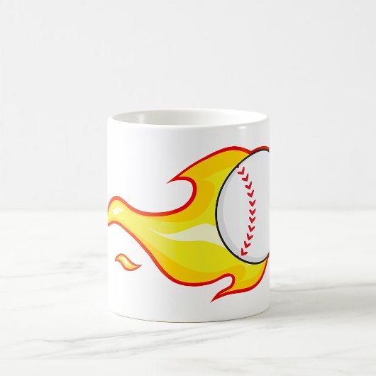 Fastball Flame Baseball Sports Koffiemok