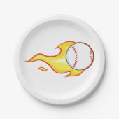 Fastball Flame Baseball Sports Papieren Bordje (Voorkant)
