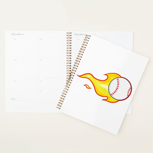 Fastball Flame Baseball Sports Planner