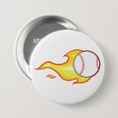 Fastball Flame Baseball Sports Ronde Button 7,6 Cm (Voorkant /achterkant)
