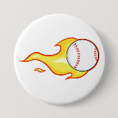 Fastball Flame Baseball Sports Ronde Button 7,6 Cm (Voorkant)