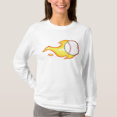 Fastball Flame Baseball Sports T-shirt (Voorkant)