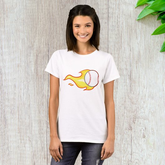 Fastball Flame Baseball Sports T-shirt