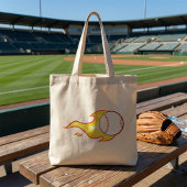 Fastball Flame Baseball Sports Tote Bag