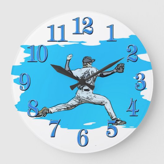 Fastball Honkbal Pitcher Grote Klok (Voorkant)