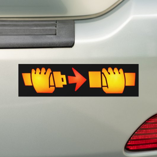 Fasten Seat Belt Sign Bumpersticker (Op auto)