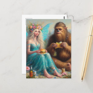 Fastfood avond met Sasquatch en de fee Briefkaart