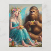Fastfood avond met Sasquatch en de fee Briefkaart (Voorkant)
