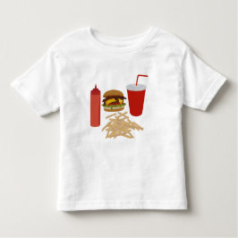 Fastfood Burger Fries illustratie Kinder Shirts