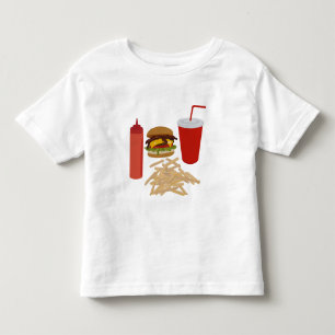 Fastfood Burger Fries illustratie Kinder Shirts