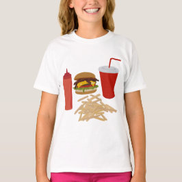 Fastfood Burger Fries illustratie T-shirt