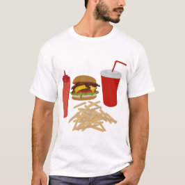 Fastfood Burger Fries illustratie T-shirt