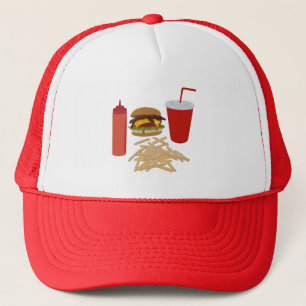 Fastfood Burger Fries illustratie Trucker Pet