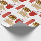 Fastfood Burger Fries Patroon Cadeaupapier (Hoek)