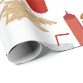 Fastfood Burger Fries Patroon Cadeaupapier (Rol Hoek)